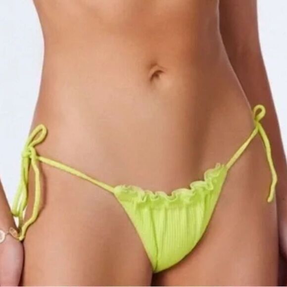 NEW Its Now Cool x free people the frill tri eco neon bikini bottom,‎ M - Picture 2 of 16